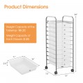 Rolling Storage Cart Organizer with 10 Compartments and 4 Universal Casters - Gallery View 4 of 66
